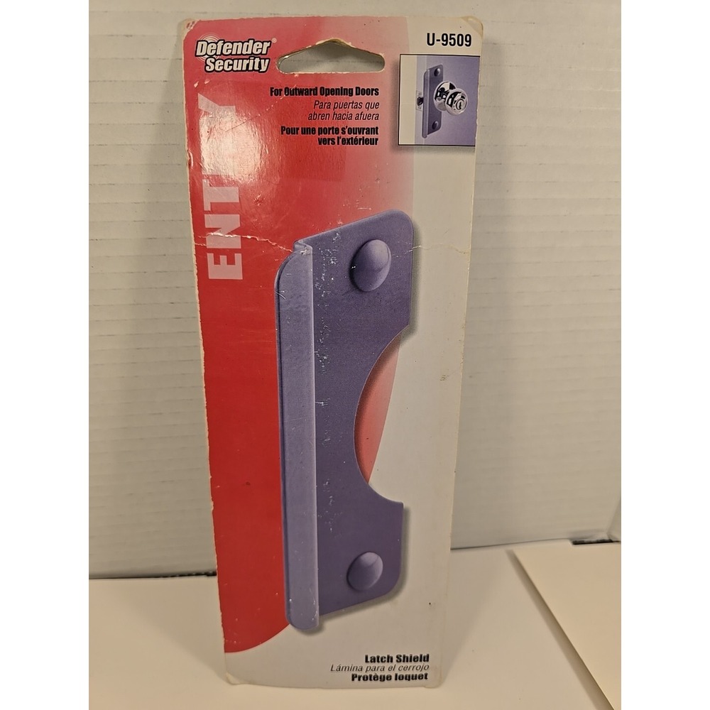 Defender Security Entry Latch Shield U-9509 For Outward Opening Doors Grey‎